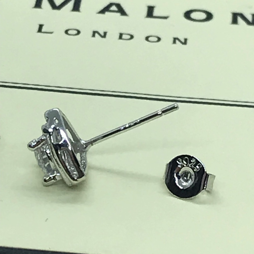 Sterling Silver 925 CZ Stud Earrings - Picture 3 of 4